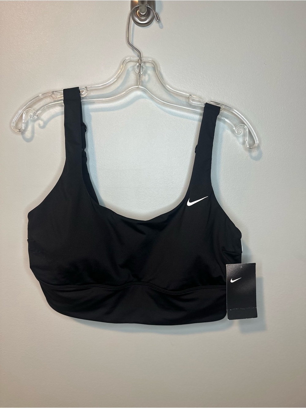 Nike Swim Women's Essential Scoop Neck Midkini Top in Black